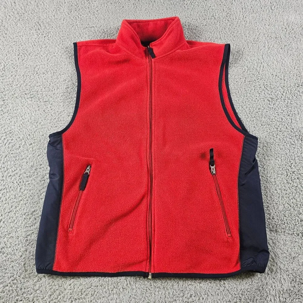 Vintage Gap Vest Mens Large Red Fleece Full Zip Pockets 90s VTG Casual Outdoor